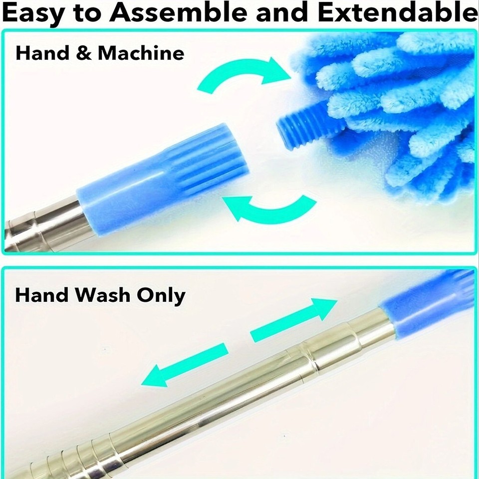 High Reach Feather Duster with Telescopic Design for Safe and Effective