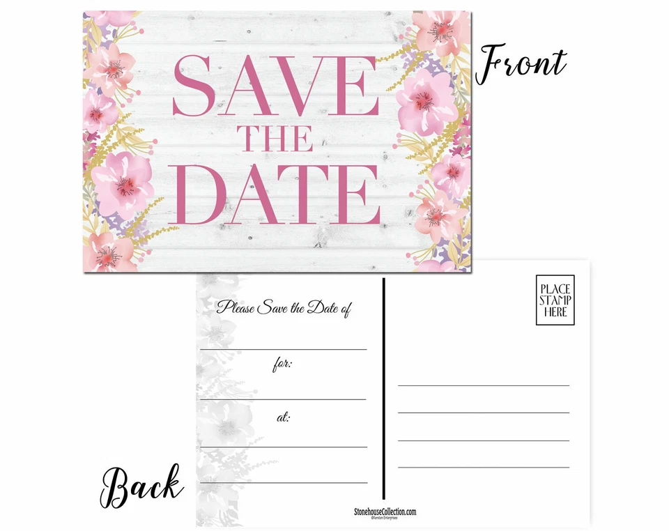 Tarjetas de anuncio Save the Date - 4x6 pulgadas, 40 postales - B17081 Foto 4 de 4
