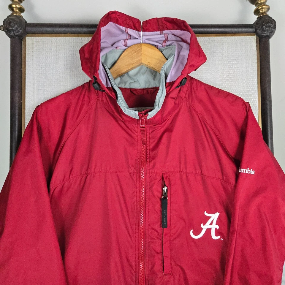 COLUMBIA x ALABAMA Two Sided Hooded Windbreaker Jacket Mens Size Medium Full Zip - Image 4 of 4