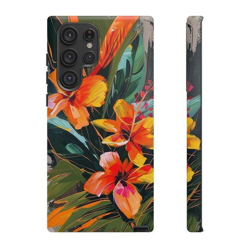Phone-Ink iPhone, Pixel, Samsung Galaxy Case - Orange Hibiscus Flower Painting - 第 146/191 張圖片