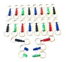 20 DETACHABLE KEYCHAINS PULL APART QUICK RELEASE KEY RINGS RED BLUE GREEN BLACK