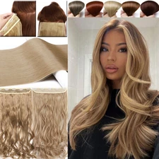 One Piece Hair Extensions 5 Clips in 3/4 Full Head Hairpiece As Human Hair Thick