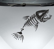 Aufkleber Motorhaube Auto Car Style Offroad 4x4 Fisch Bones Angler Fischgräte 52