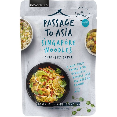 4 x 200g Passage To Asia Cooking Sauce Condiment - Singapore Noodles