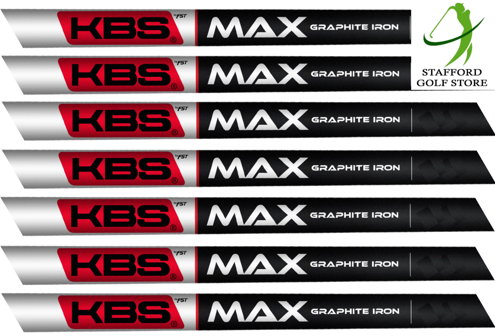 KBS MAX GRAPHITE .370" Tip Iron Golf Club Shafts REGULAR Flex 65G 41"L