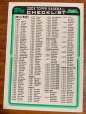 2005 Topps Update & Highlights Green Checklist #1 of 3 Used Free Shipping