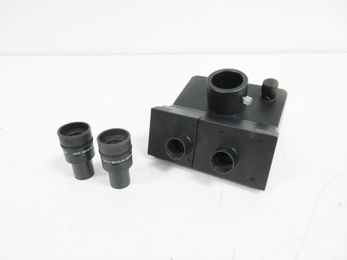 LEITZ TRINOCULAR HEAD 512 815/20 W/ 519750 OPTICS PERIPLAN LABORLUX S MICROSCOPE
