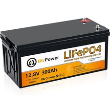 Btr 12V 300Ah Marine Lithium LiFePO4 Battery 200A BMS for RV Solar Panels