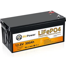 Btr 12V 300Ah Marine Lithium LiFePO4 Battery 200A BMS for RV Solar Panels