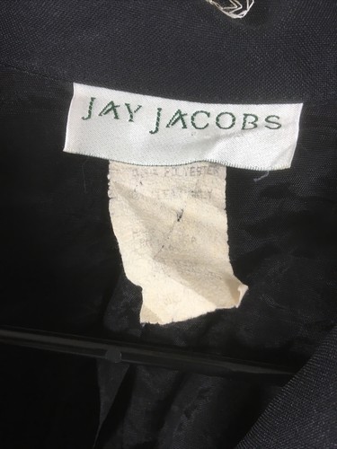 Vintage Jay Jacobs Black And White Embroidered Zip Top jacket full zip Size 9 - Picture 4 of 7