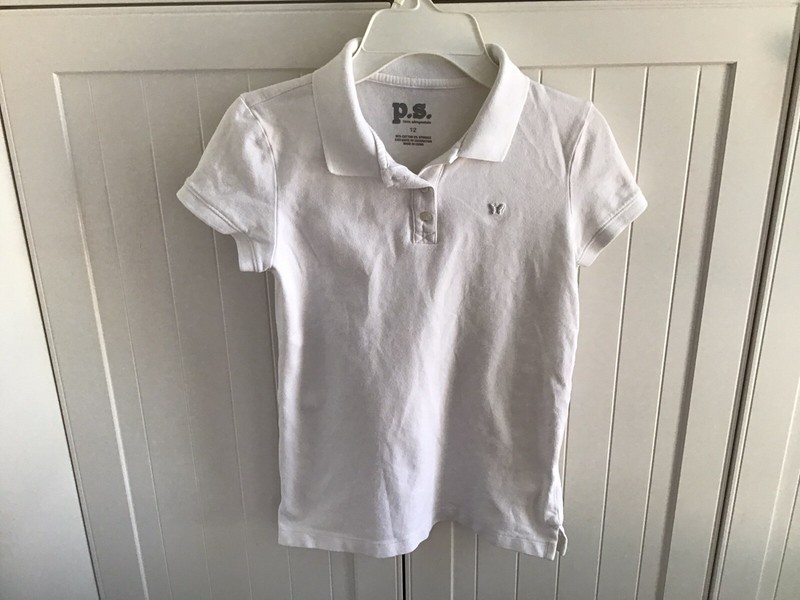 P.S. Abercrombie Girl’s Cap Sleeve White Polo Shirt Size 12