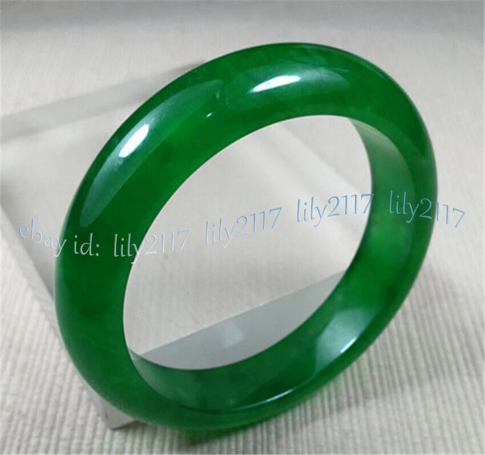 Brazalete brazalete de piedras preciosas de jadeíta verde natural real joyería amuleto 56-64 mm Foto 2 de 4