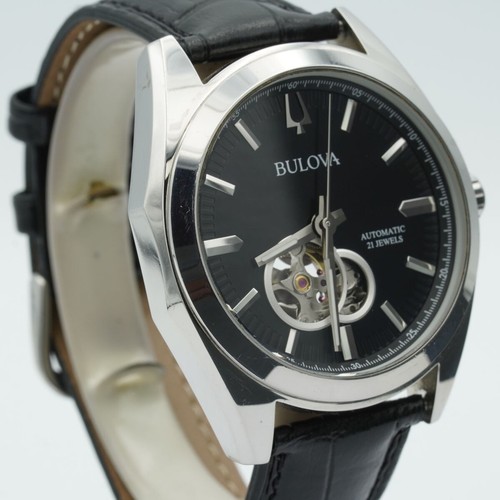 Bulova Automatic Men's Watch 42MM Steel Vintage Nice Condition 96A273 Open Heart - Picture 2 of 10