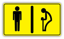Restroom Man And Elderly Toilet Sign Car Bumper Sticker Decal 6" x 3"