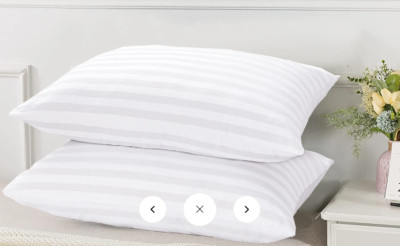 Foam Touch extra gefüllte Kissen 2er Pack Hotelqualität feste ägyptische Streifen