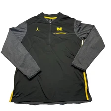 Michigan Wolverines Nike Air Jordan 1/4 Zip Performance Pullover Mens Large