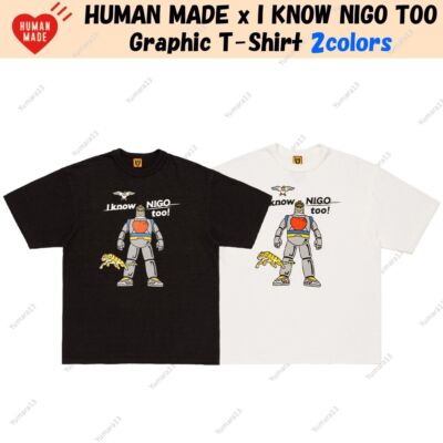 HUMAN MADE x I KNOW NIGO TOO Graphic T-Shirt Black White 2colors