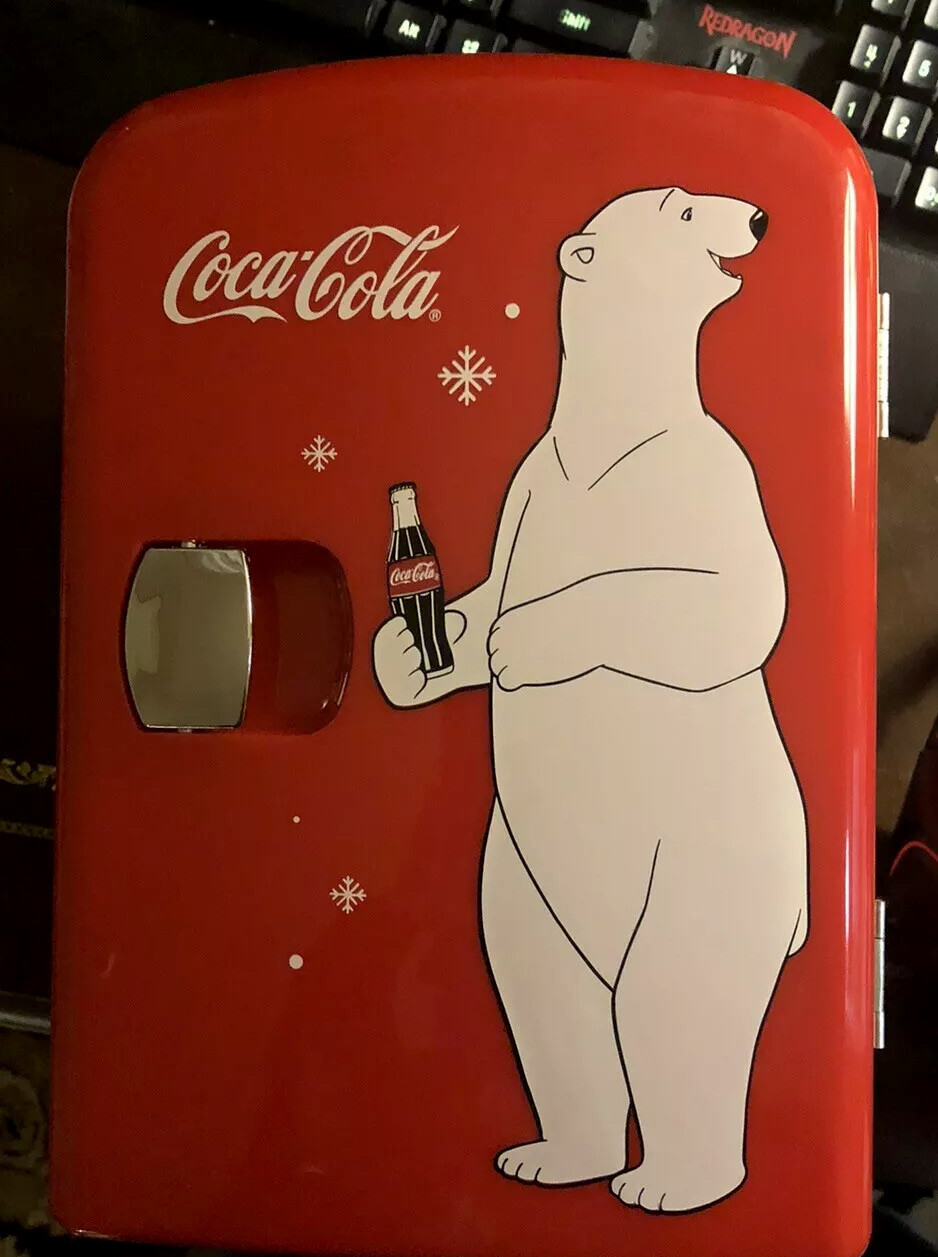 coca cola polar bear mini fridge