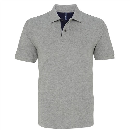 Mens Classic Contrast Polo Shirt Short Sleeve Casual Work Plain Asquith & Fox - Picture 20 of 27