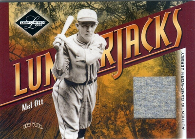 MEL OTT 2003 LEAF LIMITED LUMBERJACS JERSEY SWATCH RARE #LJ-12 