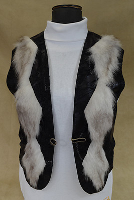 Damenweste Echtfell Patchwork Fell Weste Felljacke Pelzweste