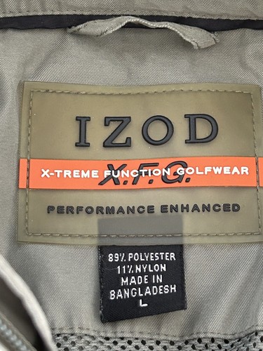 IZOD XFG Jacket Mens Beige Long Sleeve Golf 1/4 Zip Pullover sz Large - Picture 4 of 5