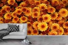 3D Yellow Chrysanthemum Self-adhesive Removable Wallpaper Murals Wall 1