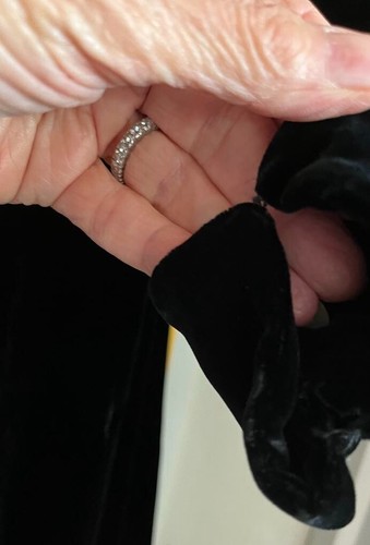 Vintage (40s) Ebony Black Velvet Beaded Dress Coat, size S/M - Picture 7 of 7
