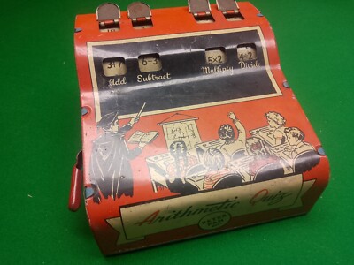  Wolverine Peter Pan Mathe Authentic Quiz 1950s Educational Tin Toy Vintage 