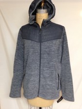 Ideology Mixed-Media Hooded Jacket 100007953 silver mink XL NWT