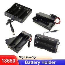 2 3 4x 18650 Battery Holder OPen/Enclosed Cell Case Box With DC Plug Wire Switch