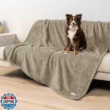 PetAmi Fluffy Waterproof Dog Blanket for Bed Large Dogs, Soft Warm Pet Sherpa