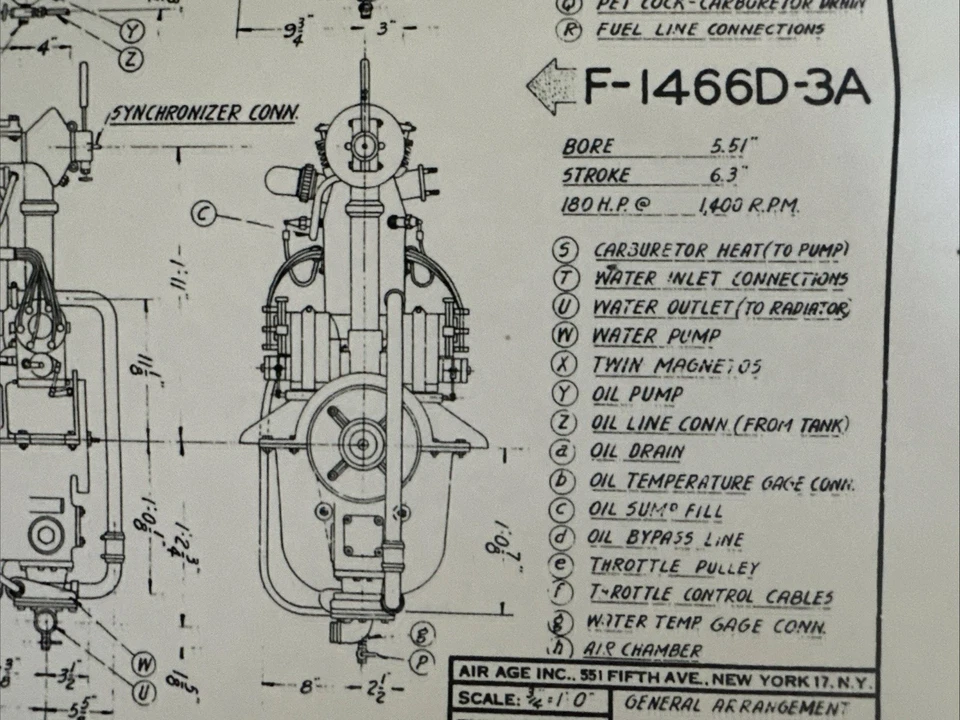 Poster - Mercedes Blueprint, Retro Modern Patent Engine Motor 1914-18 Daimler - Image 3 of 4