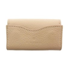 IL BISONTE Key Case Tag Beige Embossed Logo F...
