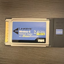 Linksys WPC54GS Wireless-G PCMCIA Type II Adapter 802.11g SpeedBooster 54Mbps