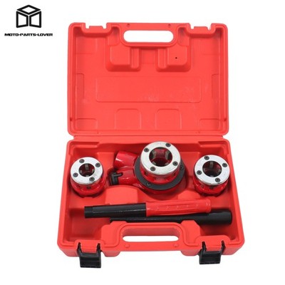 Manual Ratchet Pipe Threader Kit 1/2'' 3/4'' 1'' NPT Pipe Threading Tool W/ 3 Dies