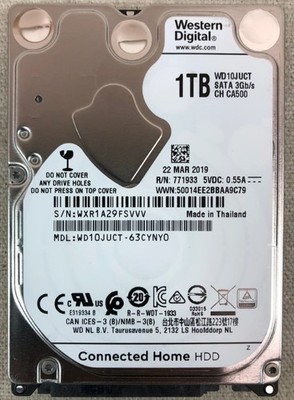 Western Digital WD10JUCT-63CYNY0 1TB 5.4k 3.0Gb/s SATA 2.5'' Hard Drive