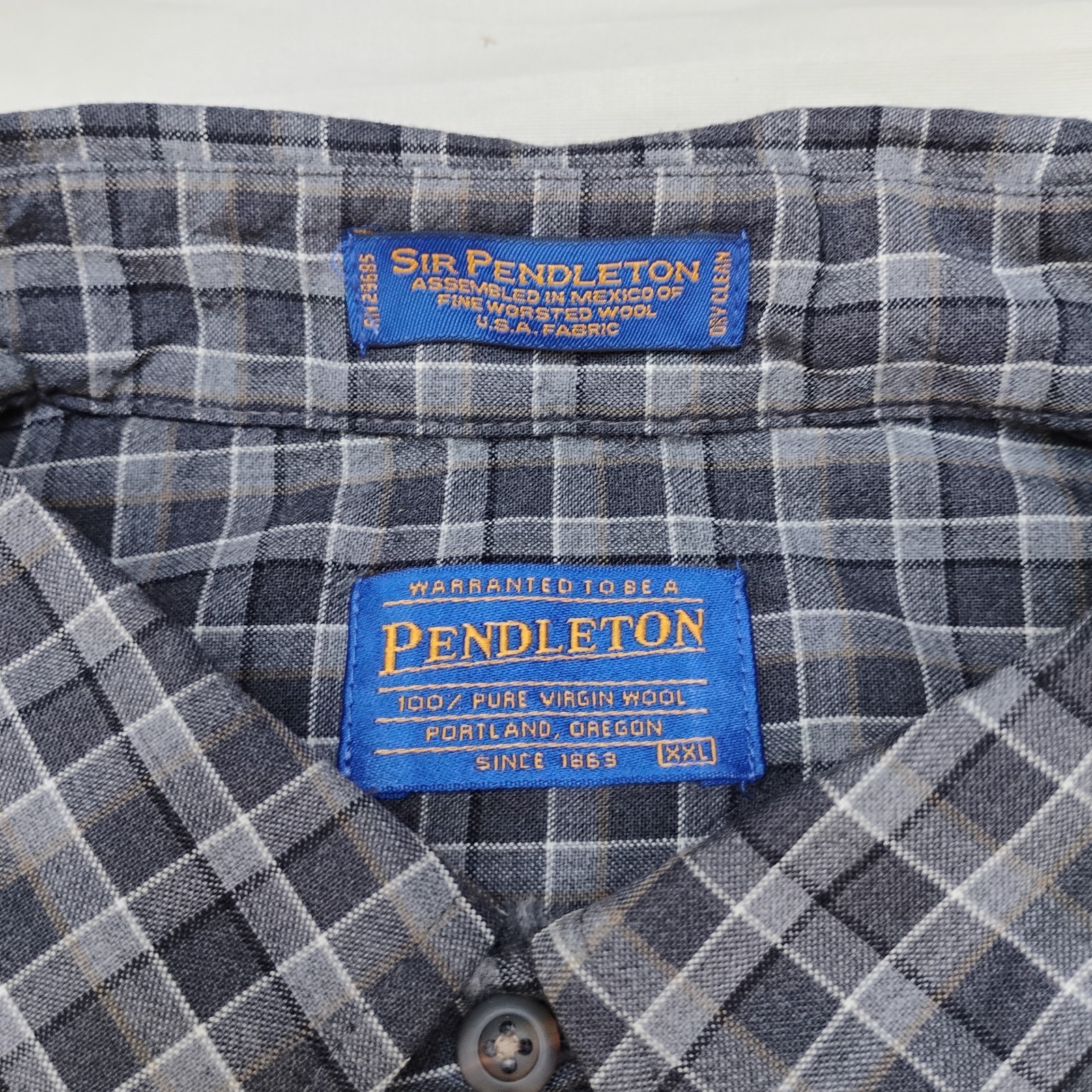 Pendleton Sir Pendleton 100% Wool Button Down Gre… - image 4