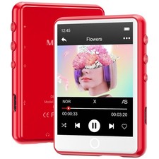 128GB MP3 Player Bluetooth 5.3 with 2.4" Full Touch Screen，MECHEN Red 
