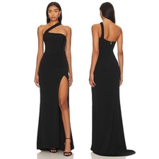 Nookie Alba Gown One Shoulder Formal Gala Party Evening Classy Black S