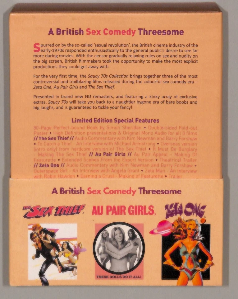 Saucy 70's British Sex Comedy Threesome Collector's Edition Blu-Ray Region B - Image 2 of 2