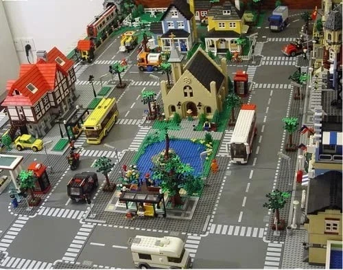 Placas base de carretera para bloque de construcción de ciudad, 12 placas de calle, base de carretera de 10"x10"... Foto 2 de 4