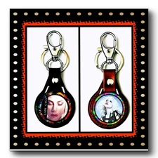 LADY GAGA POP ROCK 🇺🇸 TWO EXCLUSIVE LEATHER KEYCHAINS 🇺🇸 CONCERT MERCH