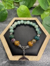 Handmade Ceramic Bead Beaded Stackable 6.5 Plus Stretch Bracelet New B213