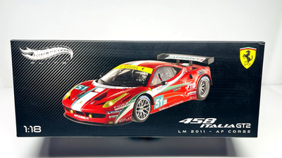 1/18 Hot Wheels Elite Ferrri 458 Italia GT2 LeMans 2011 AF Corse