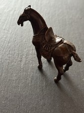 Pferd mit Sattel aus Kupferlegierung | Kupferfigur | Tierfigur | Massiv
