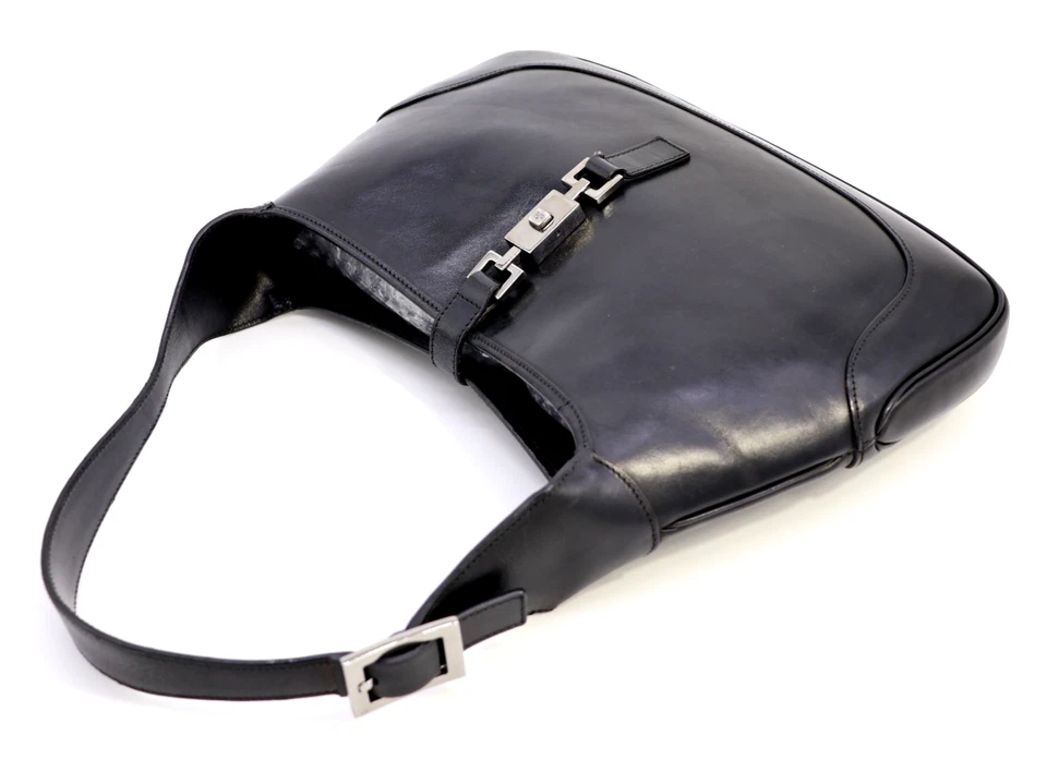 Gucci Jackie Medium Bag Shoulder Bag Handbag Purse 3306 Leather Black Authentic - Image 2 of 4