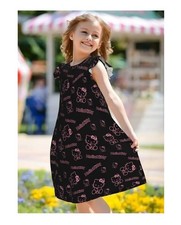 New Girls Sanrio Hello Kitty Crew Neck Ruffle Sleeve Dress