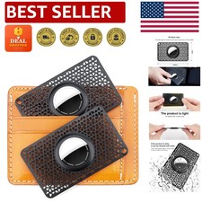 Ultra-Thin Airtag Wallet Holder 2 Pack - Slim Black Case for Easy Organization