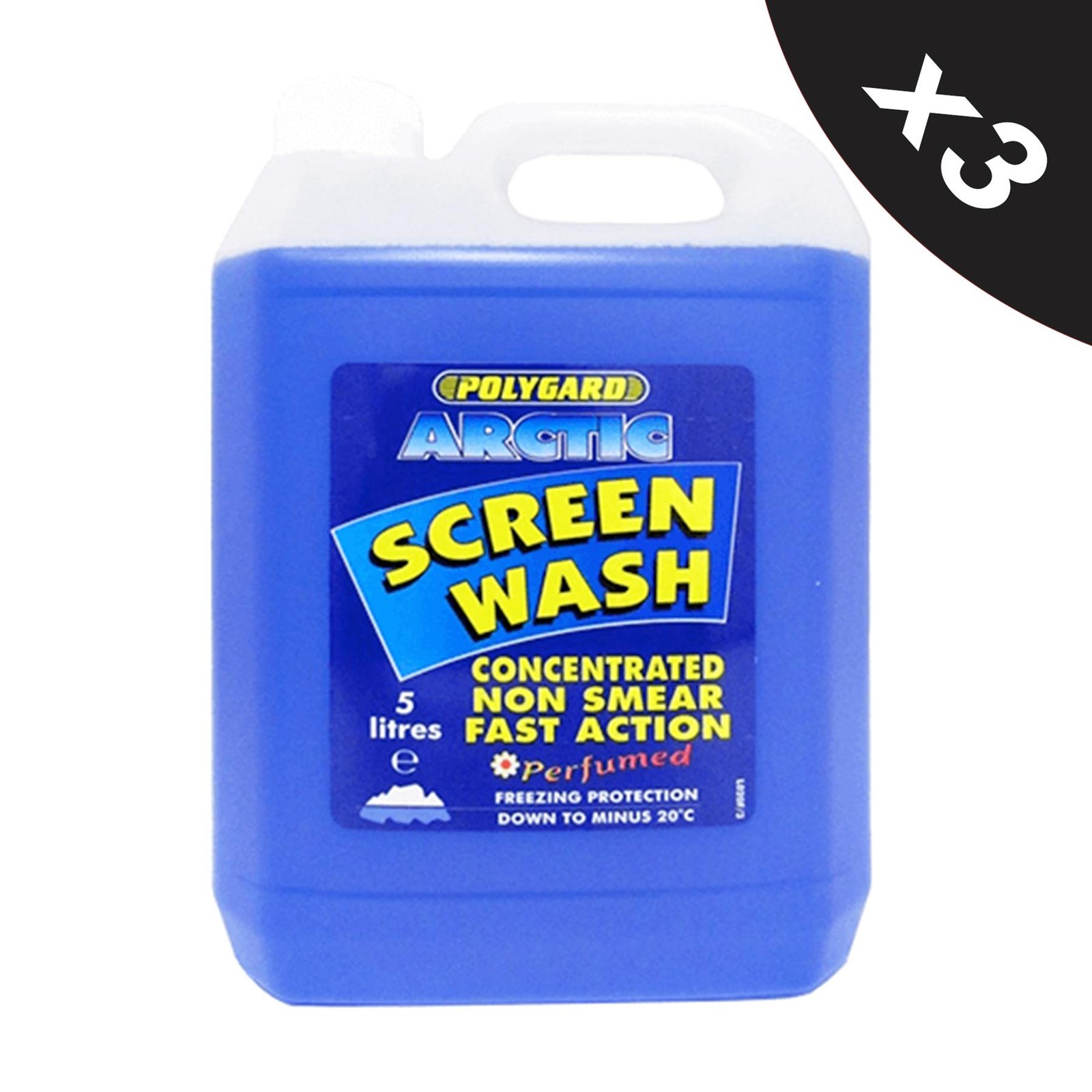 3x Polygard Arctic 5L Windscreen Screen Wash 5 Litre -20C Concentrate MIS18210